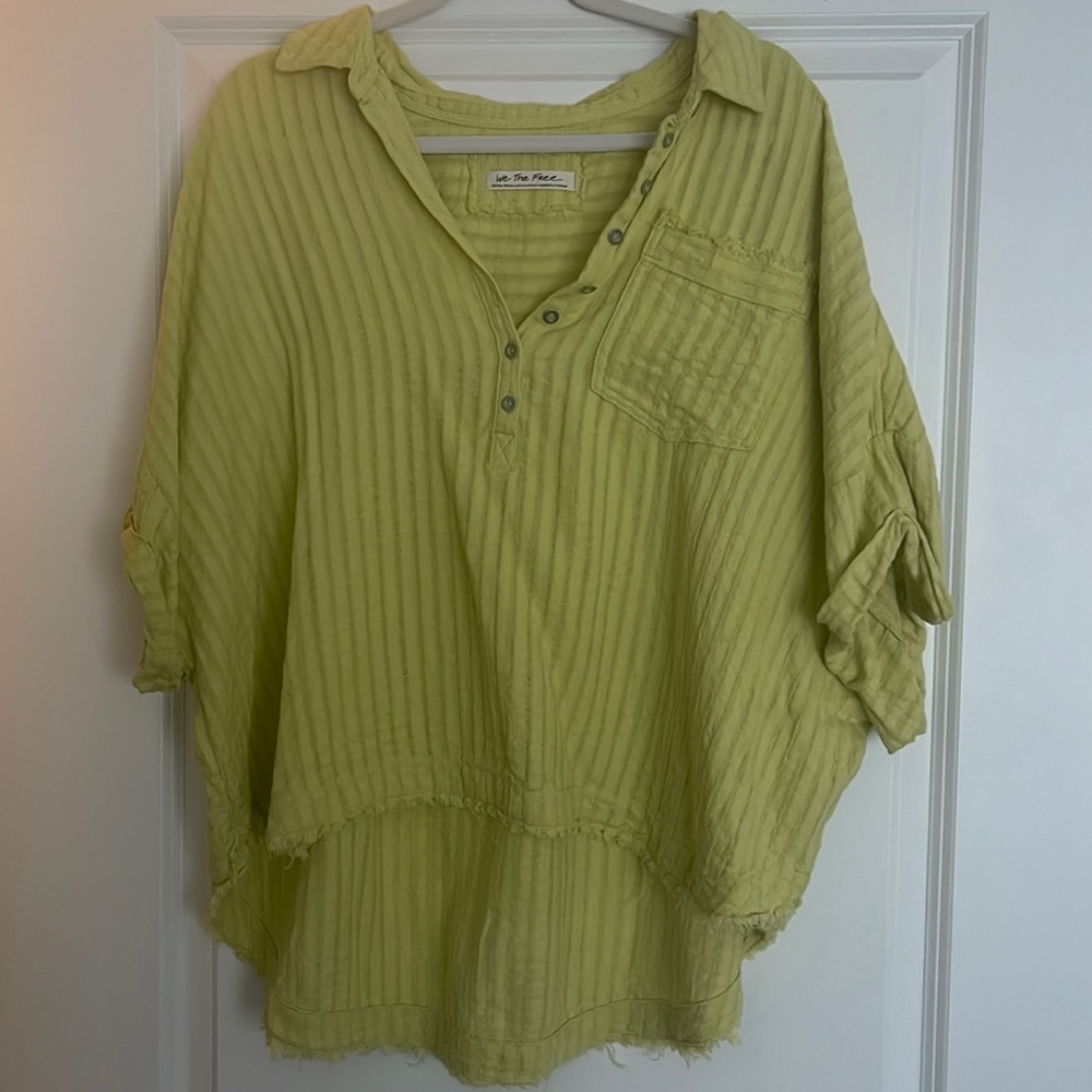 Free People | We the Free | oversized button down top with rolled sleeves